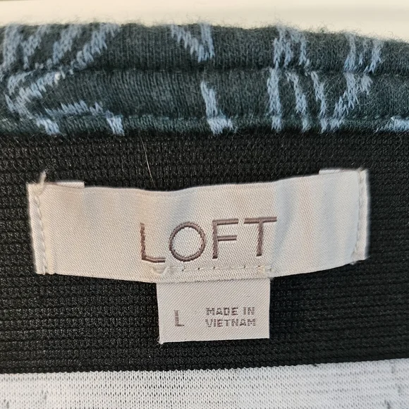 LOFT Green and White A-Line Mini Skirt - Picture 3 of 3